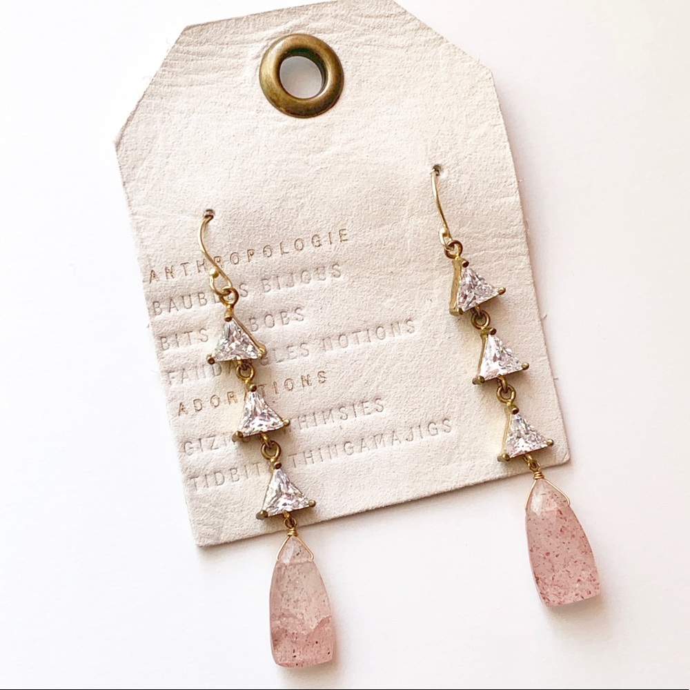 Anthropologie Sparkling Triangle Drop Earrings